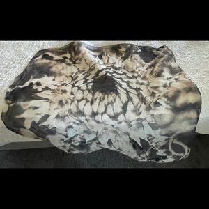 CHANEL CC SILK SCARF BLACK/MULTICOLOUR